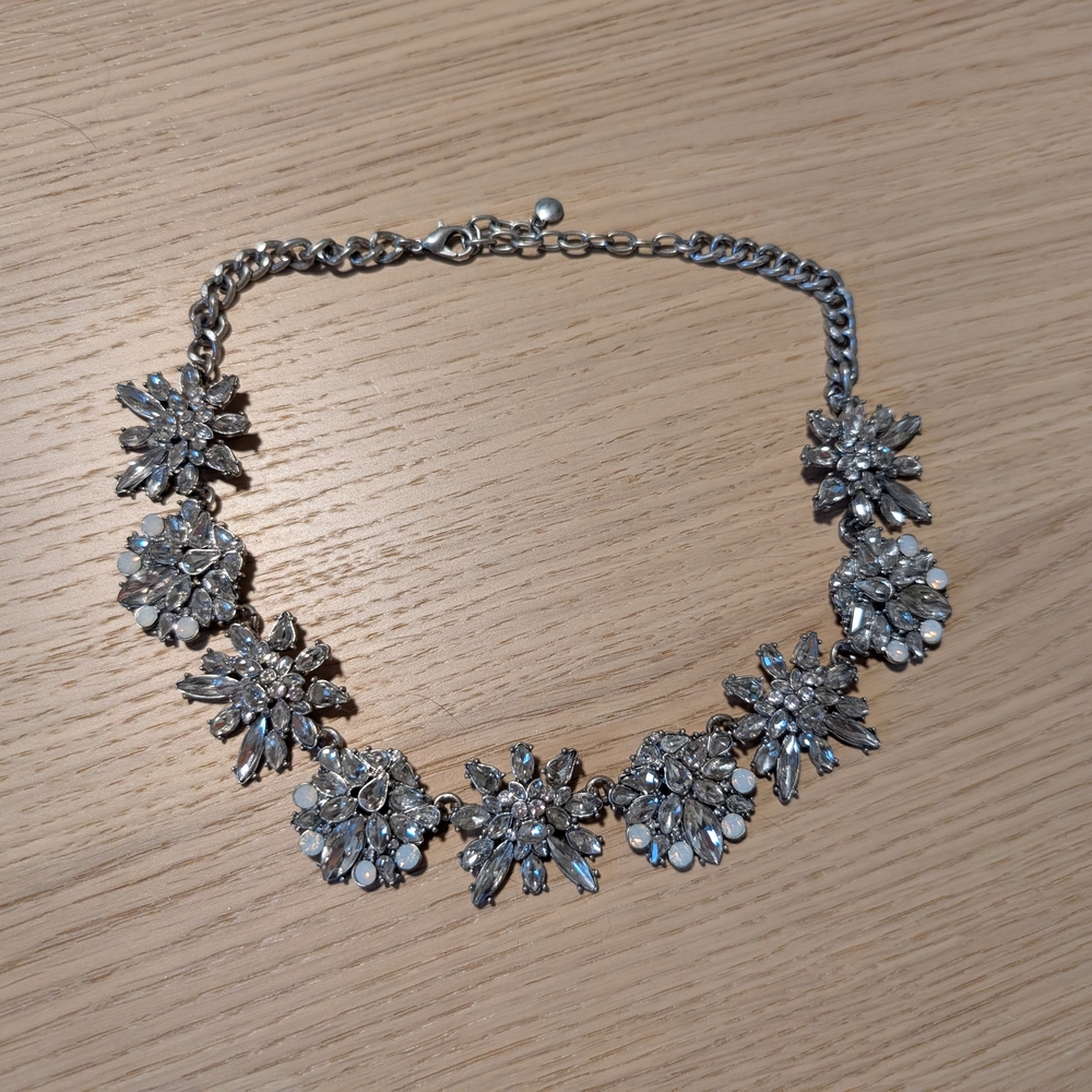 Macy's Silver Floral Statement Necklace